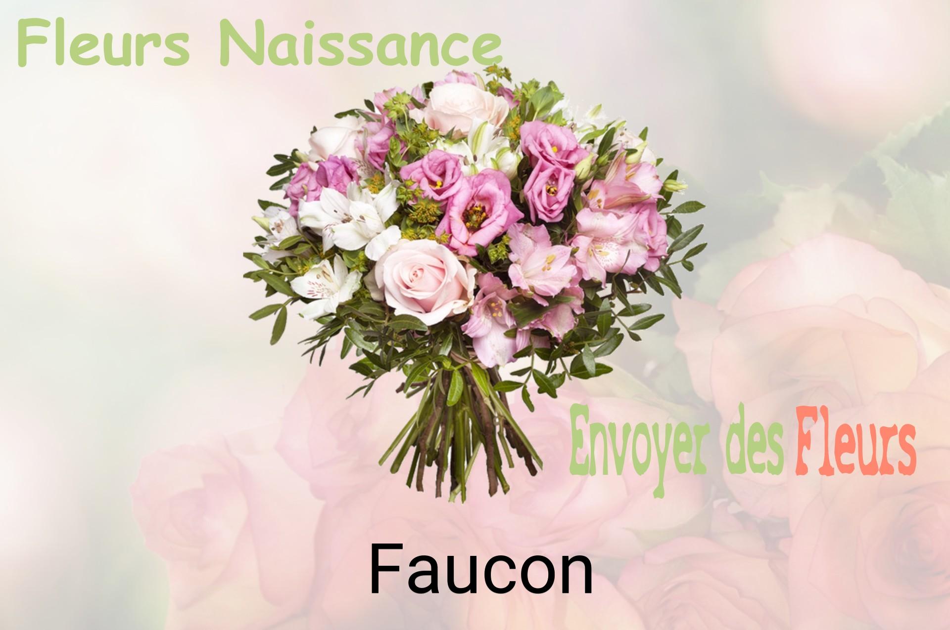 Bouquet de fleurs de naissance livré à Faucon