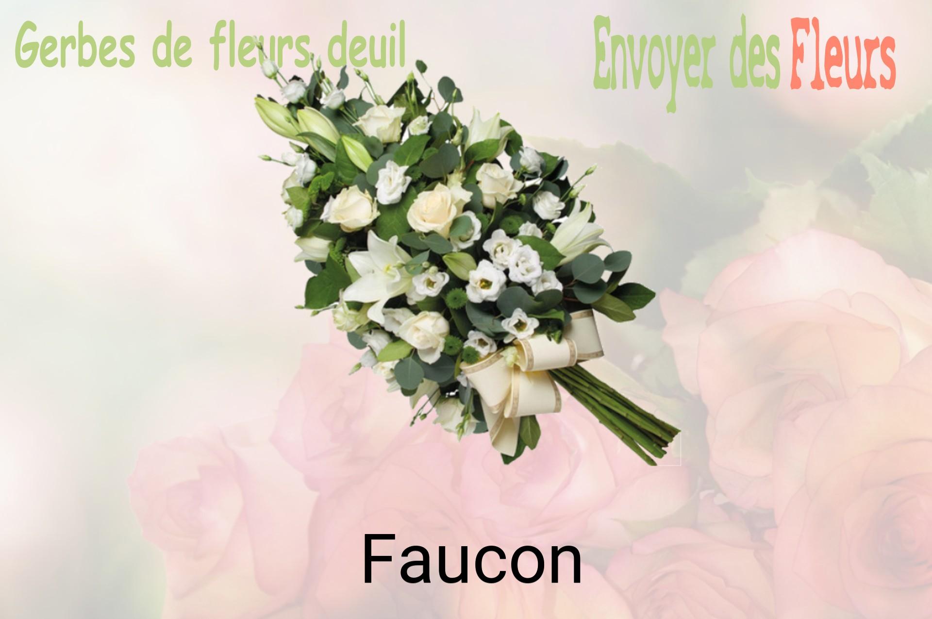 Gerbe de fleurs de deuil livrée à Faucon